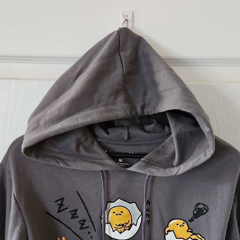 Love Tribe Gray Hoodie with Egg Characters. Gudetama Character - Picture 3 of 4